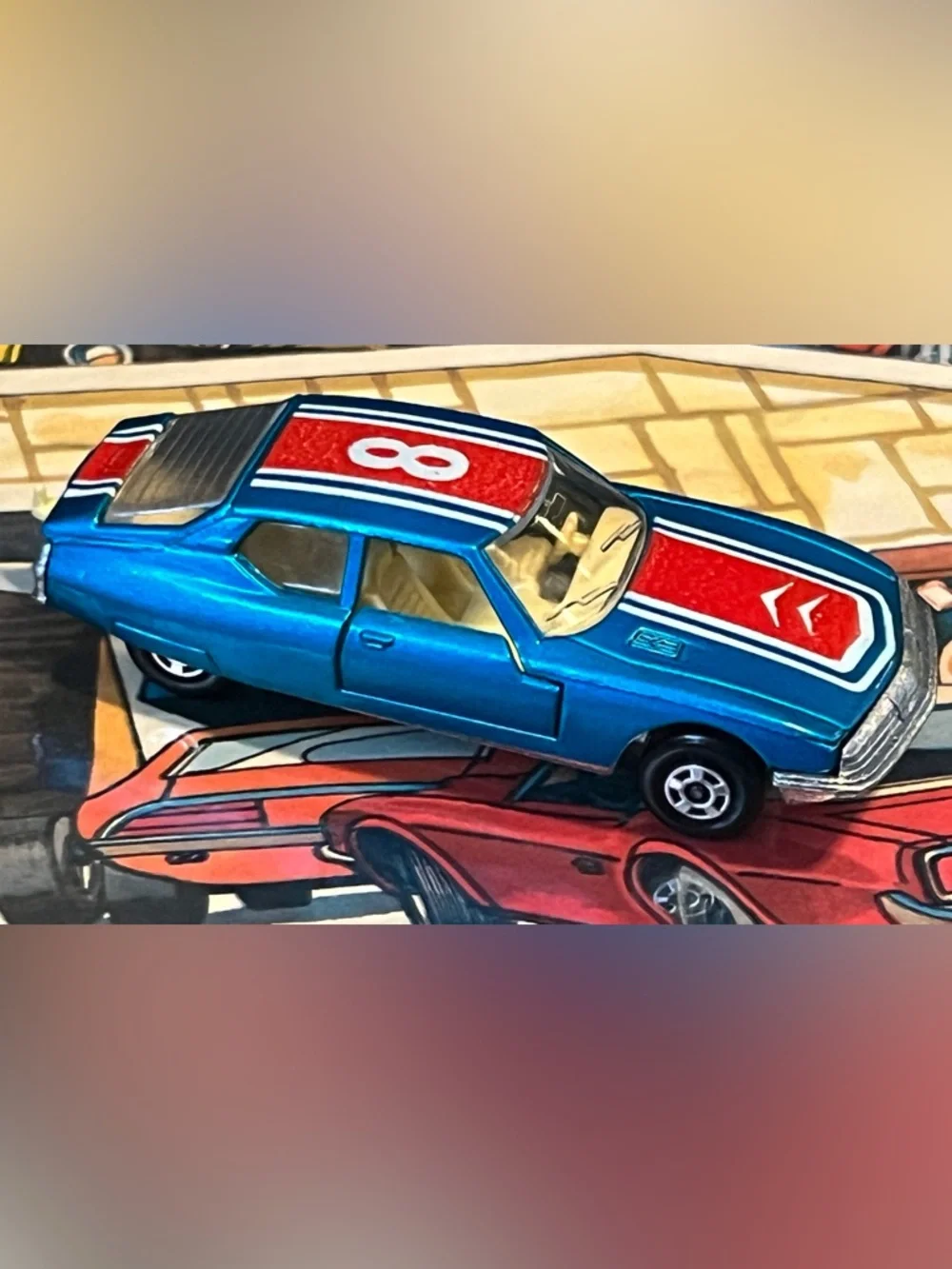 Vintage Matchbox Superfast 1971 Citroen SM No. 51 Metallic Blue Lesney England
